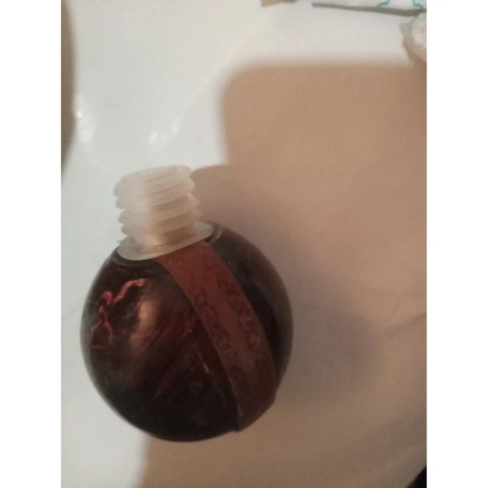 Vintage Decanter Made in Italy Leather Wrapped World Map Glass Bottle